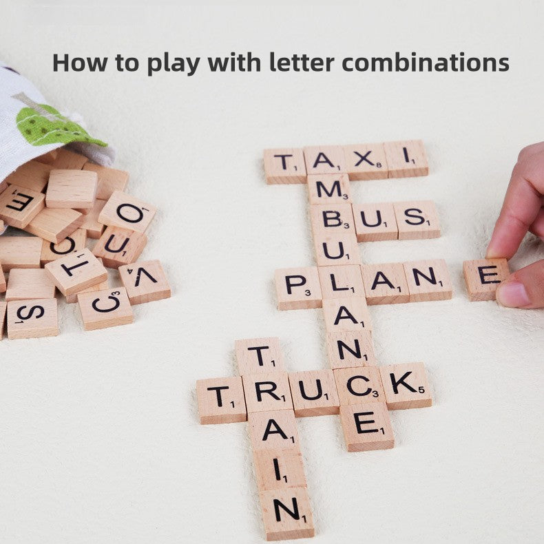 200 wooden letters.Letter spelling word game.Early childhood English.Matching cognitive educational toys