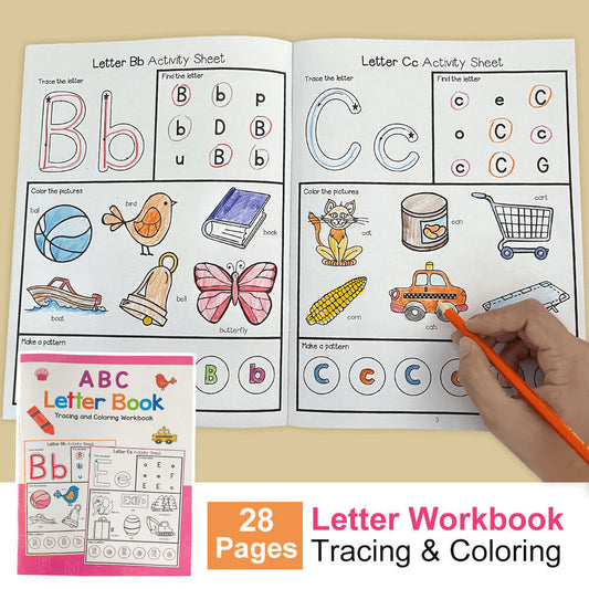 English letter exercise book.Number coloring.Color the letters.English word learning.Early education workbook for letter recognition.