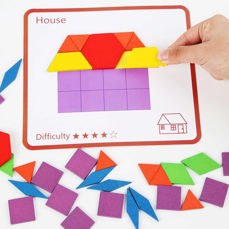 Geometric shape three-dimensional jigsaw puzzle,Tangram,Early education intellectual jigsaw puzzle toy