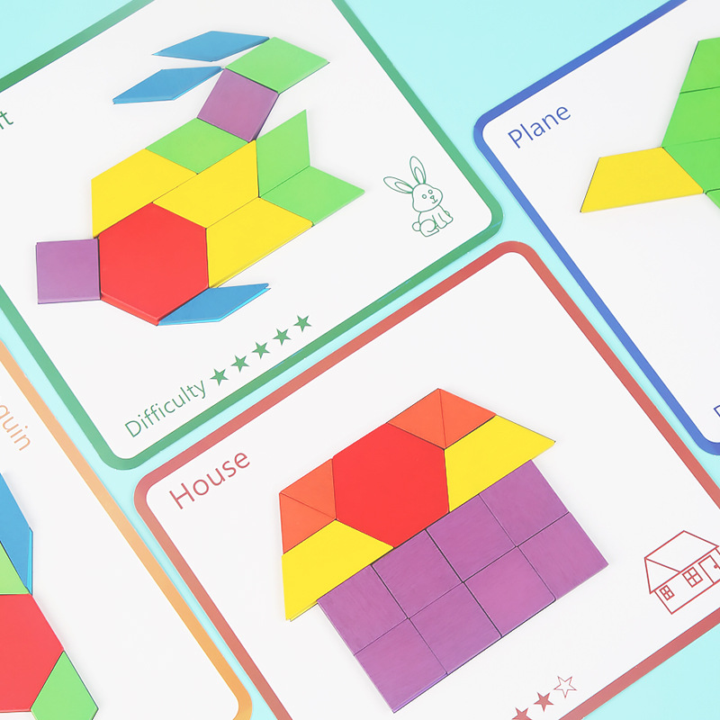 Geometric shape three-dimensional jigsaw puzzle,Tangram,Early education intellectual jigsaw puzzle toy