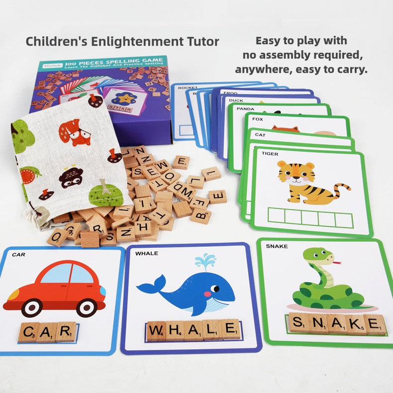 200 wooden letters.Letter spelling word game.Early childhood English.Matching cognitive educational toys