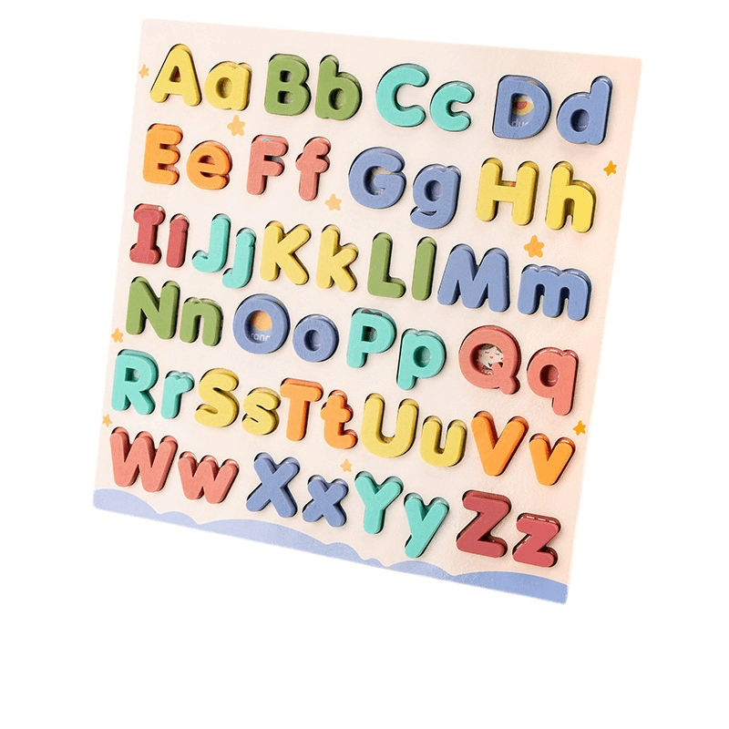 26 English letters.Capital and lowercase English letter jigsaw puzzle.Early education puzzle for intellectual development and cognitive learning.
