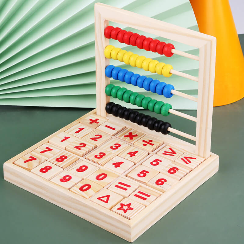 Multifunctional 5-layer abacus calculation frame.For Kids Math Counters.Wooden Educational Counting Toy.Toddler Blocks Kindergarten Toys