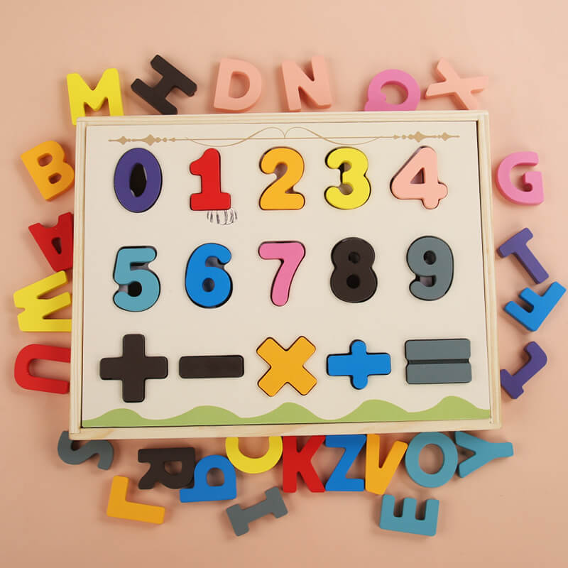 Digital and letter building blocks.Shape recognition matching board.jigsaw puzzle.3-6 year old children's early education toys