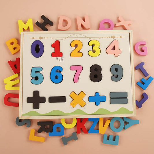 Digital and letter building blocks.Shape recognition matching board.jigsaw puzzle.3-6 year old children's early education toys