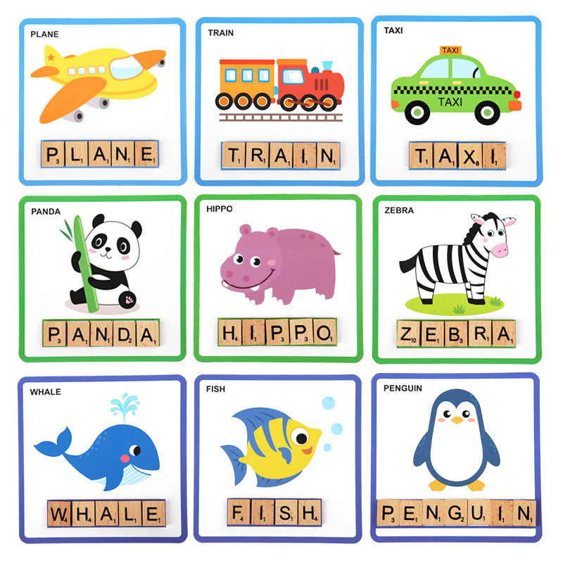 200 wooden letters.Letter spelling word game.Early childhood English.Matching cognitive educational toys