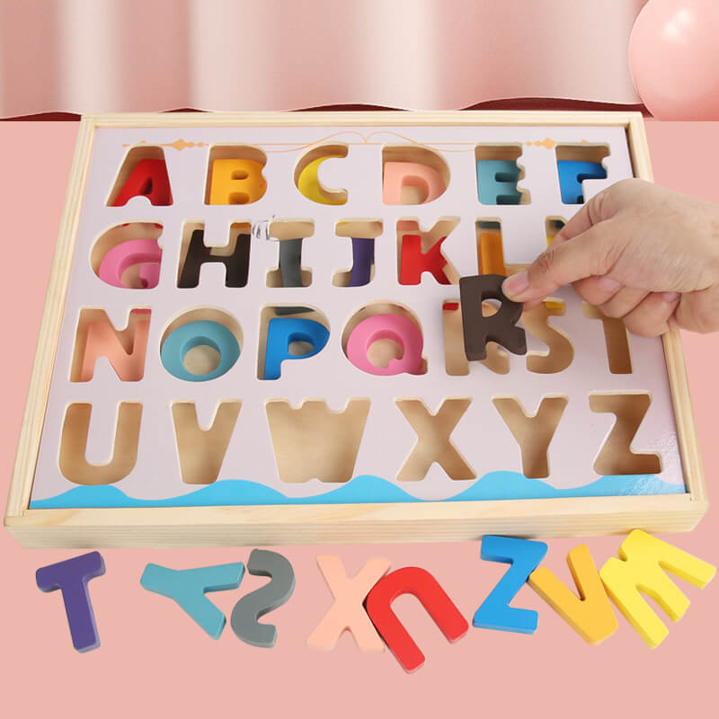 Digital and letter building blocks.Shape recognition matching board.jigsaw puzzle.3-6 year old children's early education toys