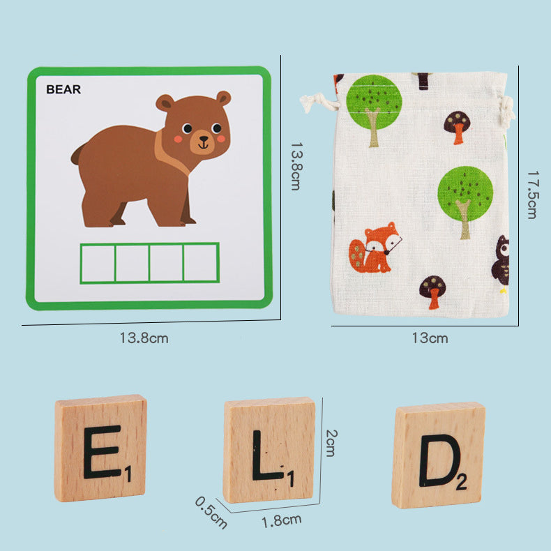 200 wooden letters.Letter spelling word game.Early childhood English.Matching cognitive educational toys