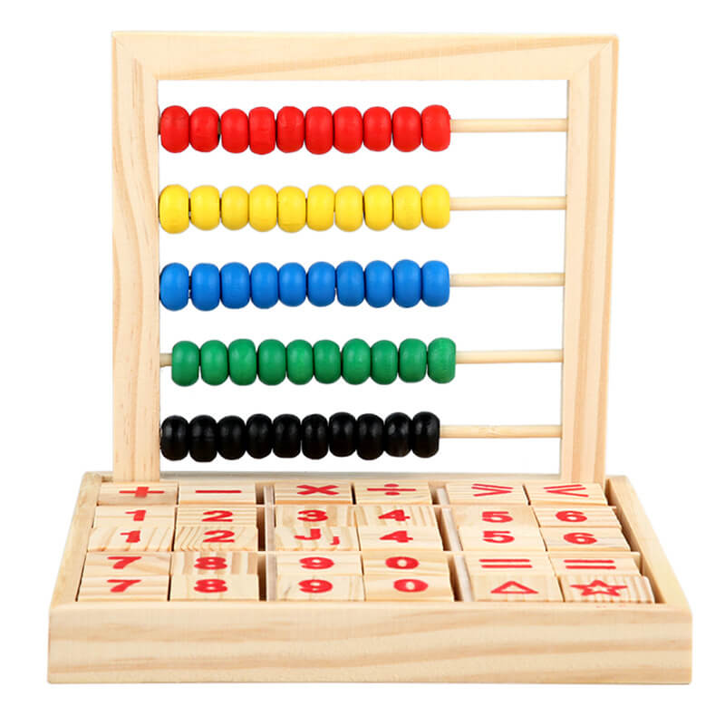 Multifunctional 5-layer abacus calculation frame.For Kids Math Counters.Wooden Educational Counting Toy.Toddler Blocks Kindergarten Toys
