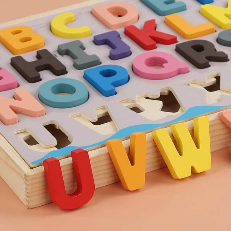 Digital and letter building blocks.Shape recognition matching board.jigsaw puzzle.3-6 year old children's early education toys