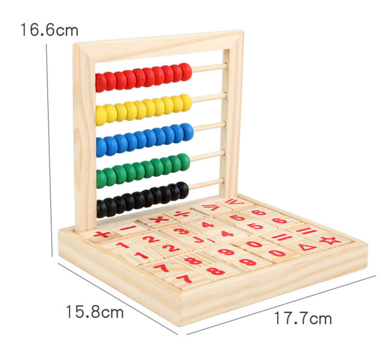Multifunctional 5-layer abacus calculation frame.For Kids Math Counters.Wooden Educational Counting Toy.Toddler Blocks Kindergarten Toys