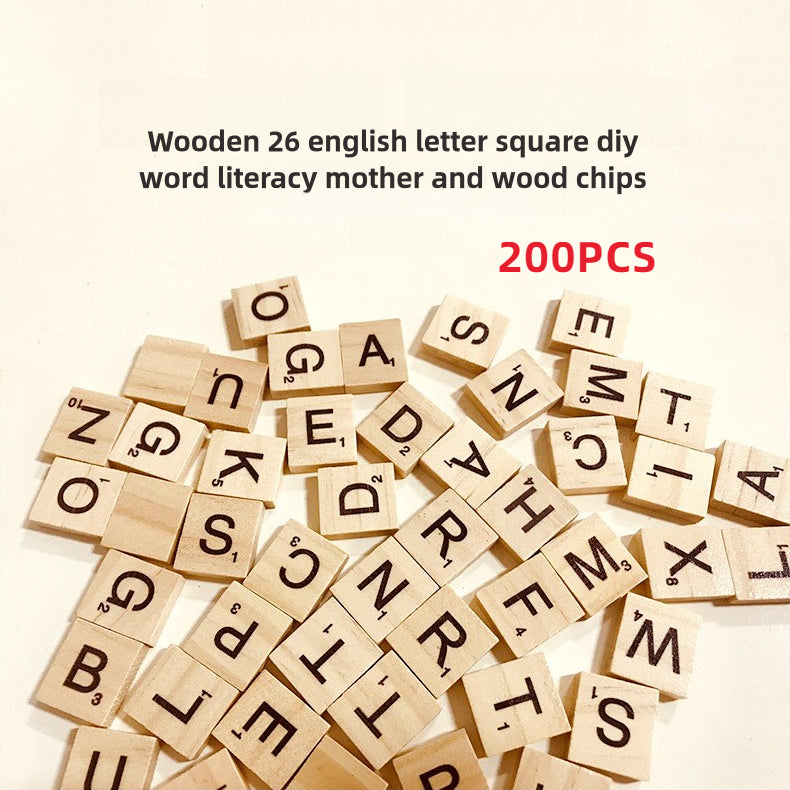 200 wooden letters.Letter spelling word game.Early childhood English.Matching cognitive educational toys