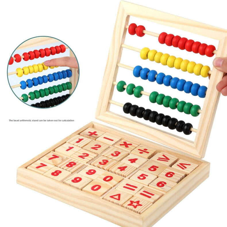 Multifunctional 5-layer abacus calculation frame.For Kids Math Counters.Wooden Educational Counting Toy.Toddler Blocks Kindergarten Toys